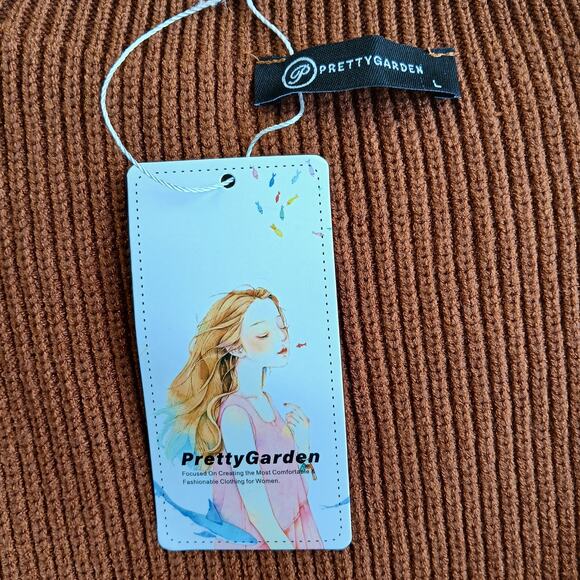 Pretty Garden Bodycon Maxi Tank Pullover Sweater Dress L caramel NOS sleeveless - Picture 6 of 15